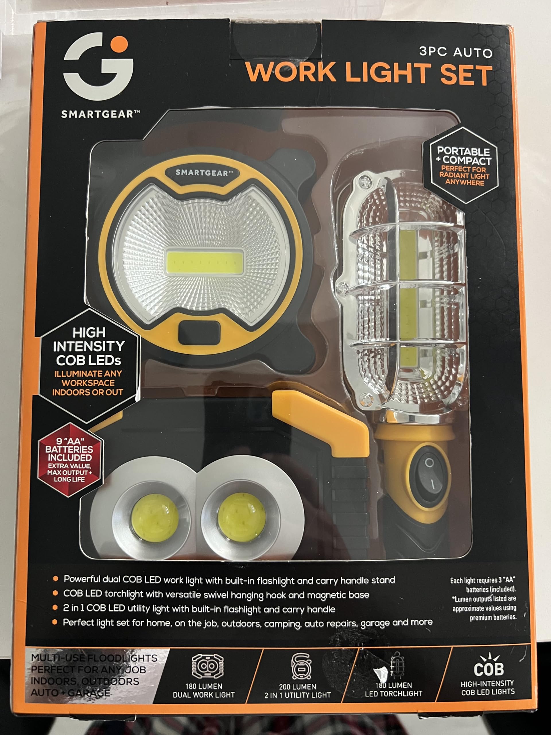 smartgear Portable LED Work Lamps Set for Indoor and Outdoor, stg